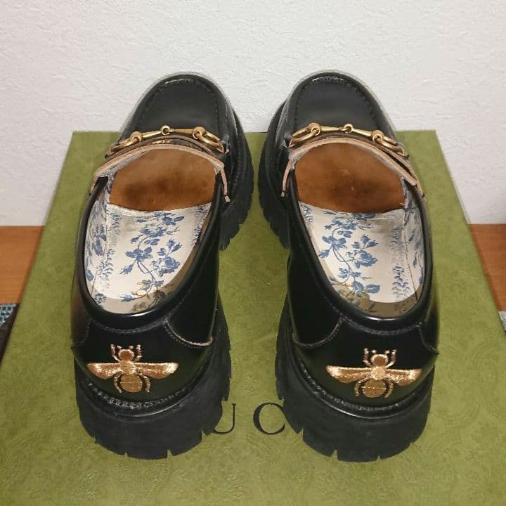 Gucci Horsebit Loafers Bee Embroidery Black 7 1 2