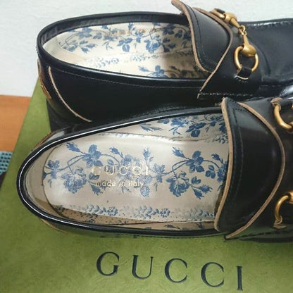 Gucci Horsebit Loafers Bee Embroidery Black 7 1 2