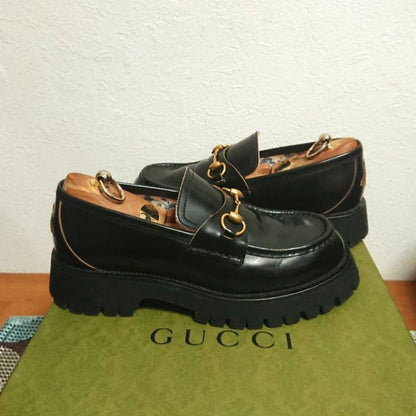 Gucci Horsebit Loafers Bee Embroidery Black 7 1 2