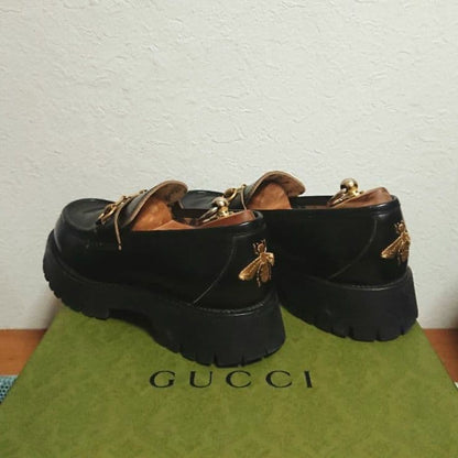 Gucci Horsebit Loafers Bee Embroidery Black 7 1 2