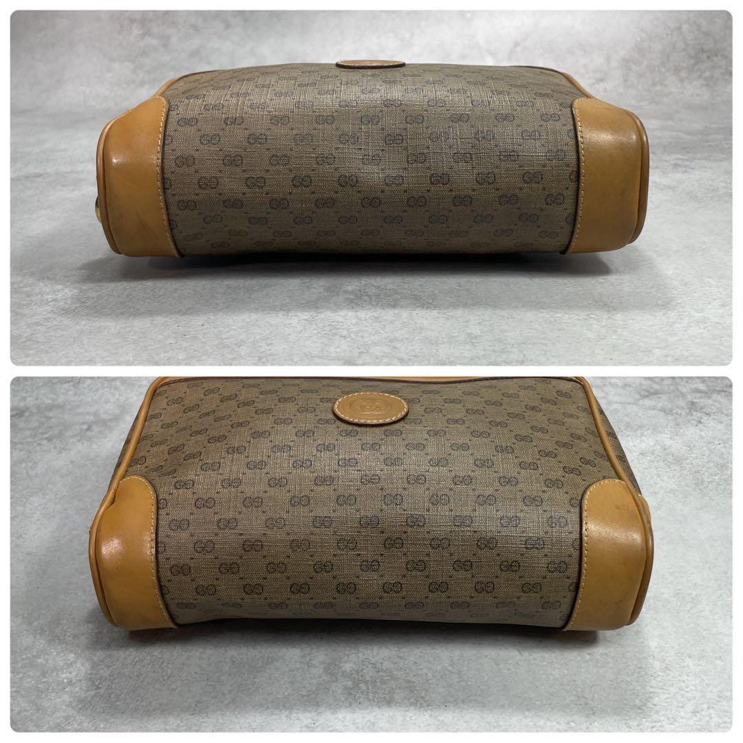 Gucci GG Clutch Brown Beige Logo Leather — view 6