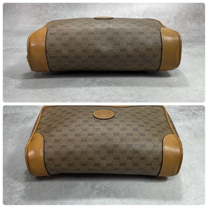 Gucci GG Clutch Brown Beige Logo Leather — view 6