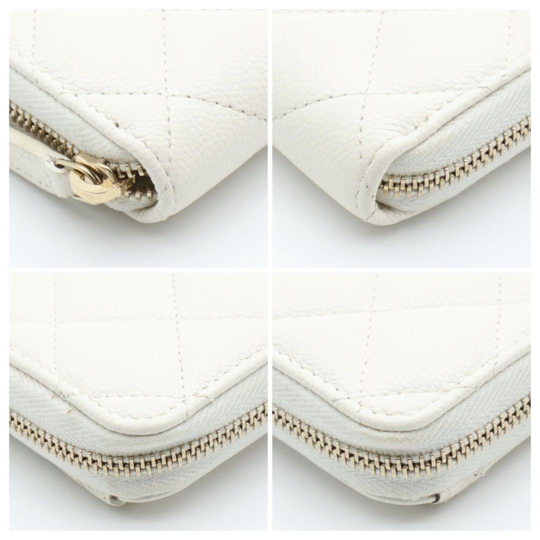 Chanel Quilted Zip Around Wallet Caviar Leather — view 8