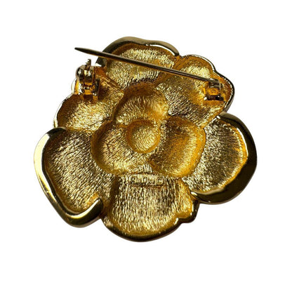 Dior Brooch Flower Camellia Rhinestone Vintage — view 4