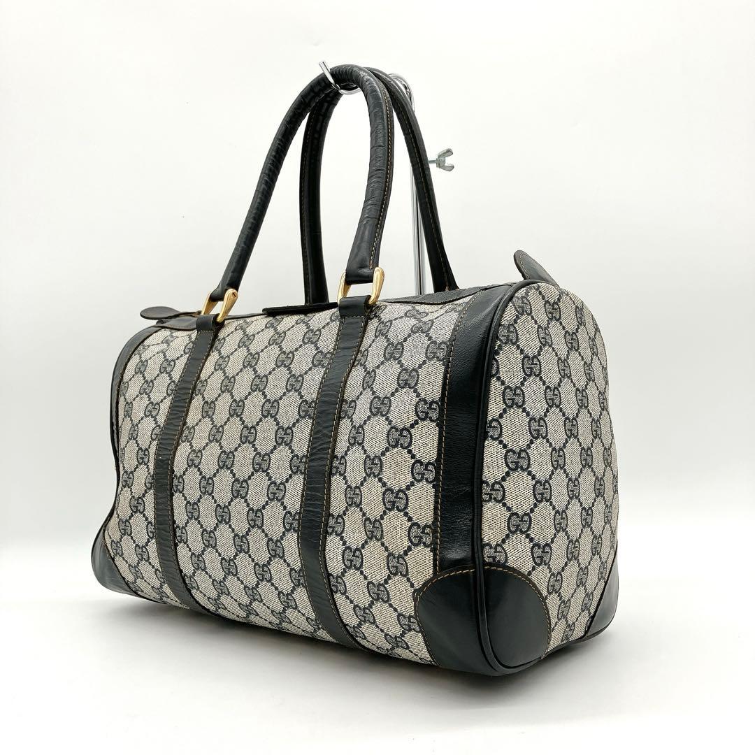 OLD Gucci Boston Bag GG Supreme PVC Navy