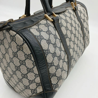 OLD Gucci Boston Bag GG Supreme PVC Navy