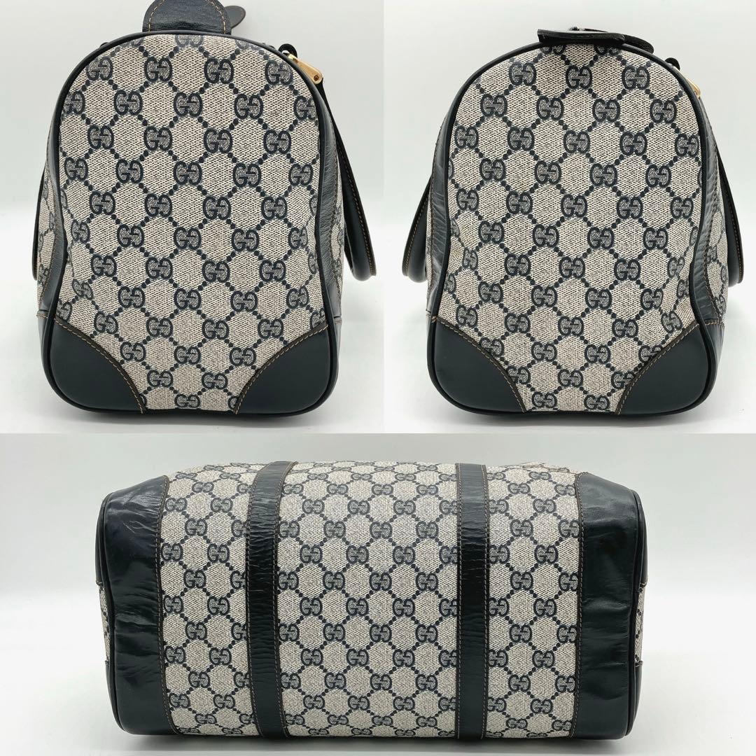 OLD Gucci Boston Bag GG Supreme PVC Navy
