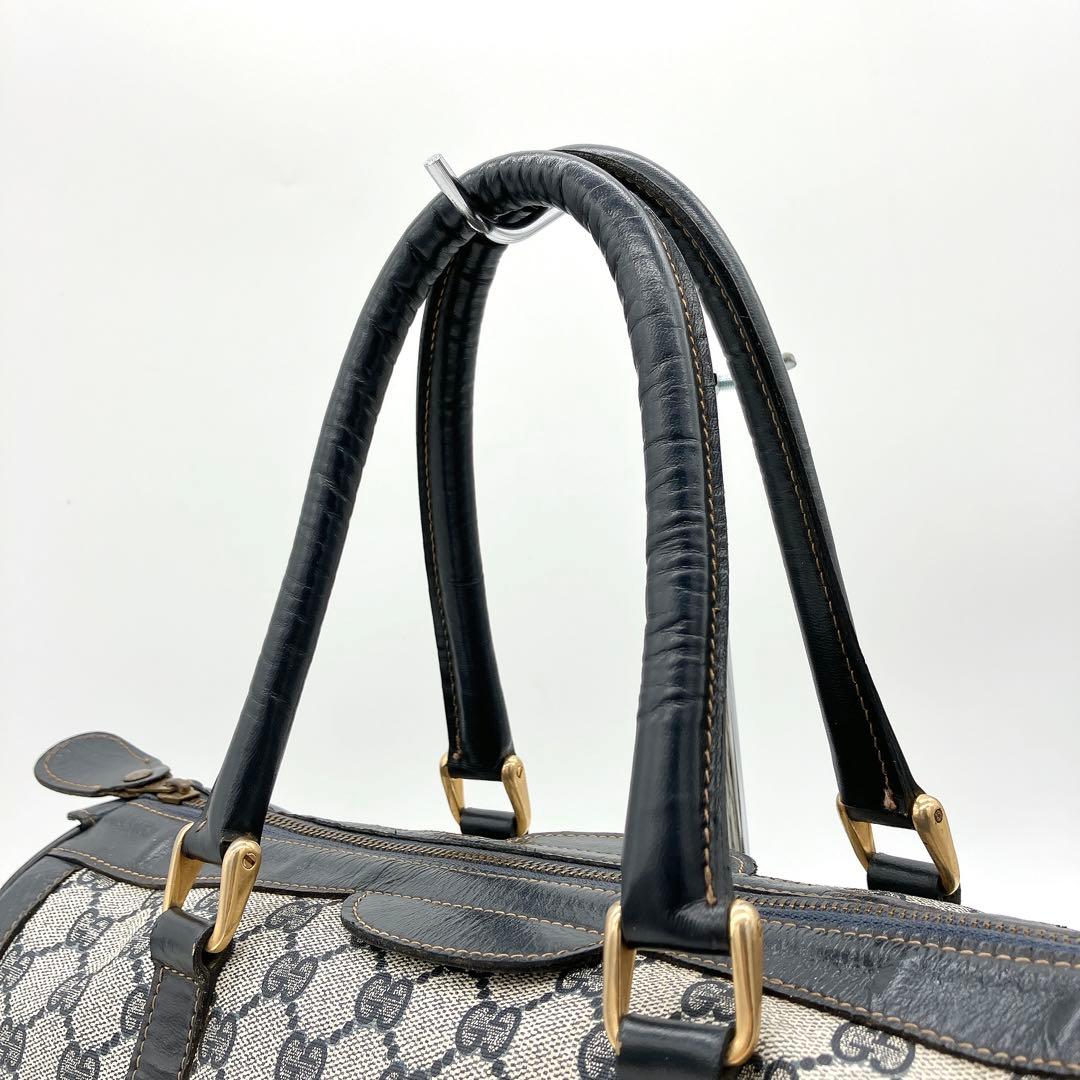 OLD Gucci Boston Bag GG Supreme PVC Navy