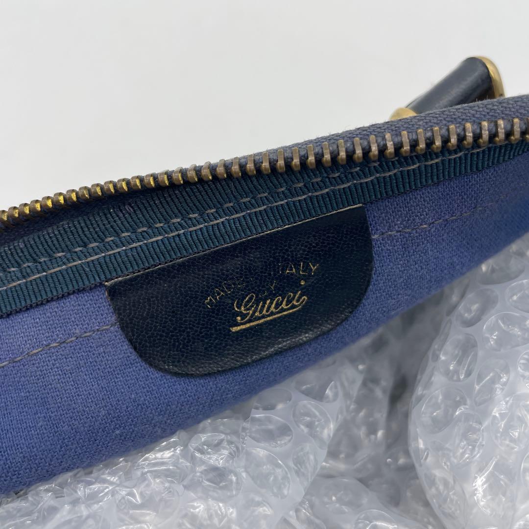 OLD Gucci Boston Bag GG Supreme PVC Navy