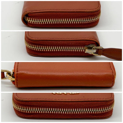 Prada Saffiano Coin Purse Orange Mini — view 6