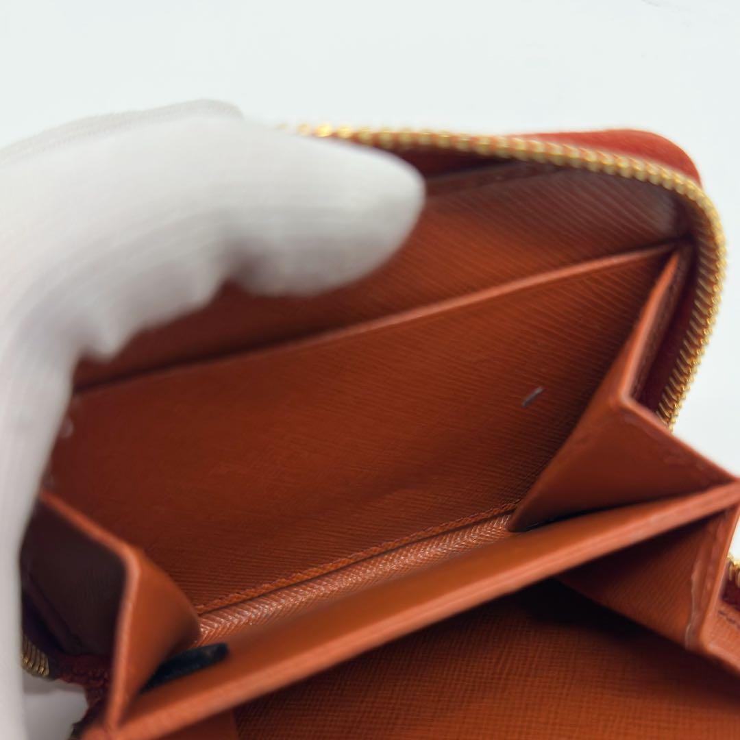 Prada Saffiano Coin Purse Orange Mini — view 9