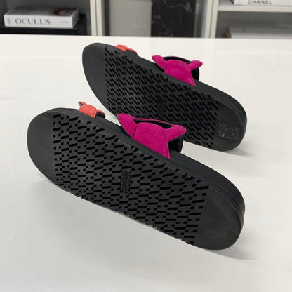 Hermes Extra Chaine D'ancre Suede Flat Sandals Pink — view 6