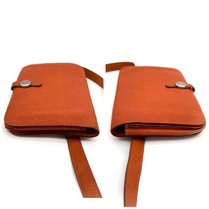 Hermes Dogon Pouch Togo Orange Belt Bag Waist — view 4