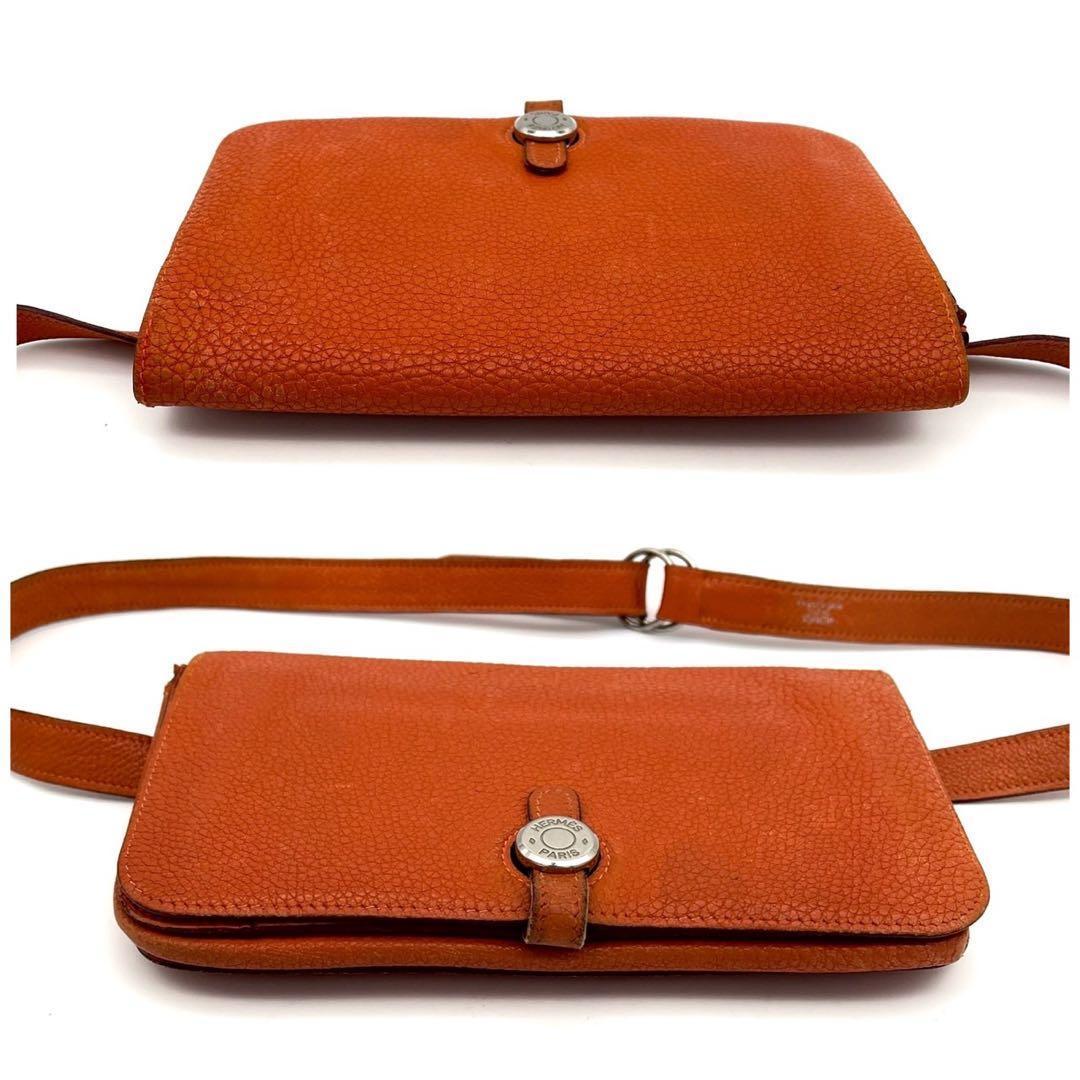 Hermes Dogon Pouch Togo Orange Belt Bag Waist — view 5