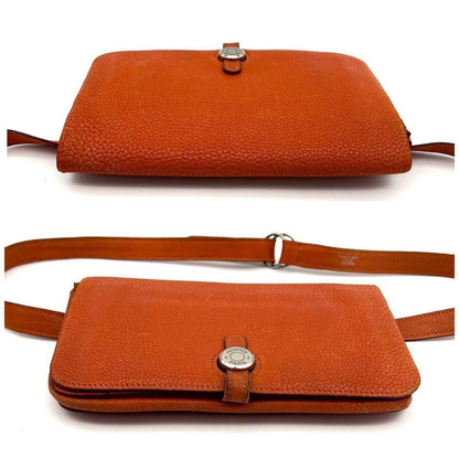 Hermes Dogon Pouch Togo Orange Belt Bag Waist — view 5