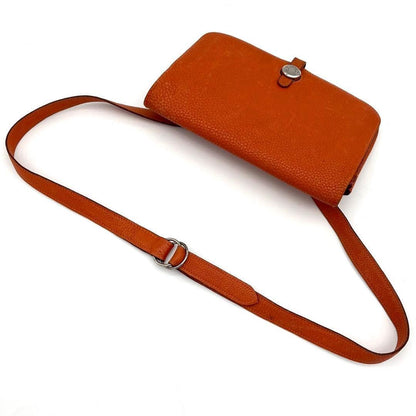 Hermes Dogon Pouch Togo Orange Belt Bag Waist — view 6