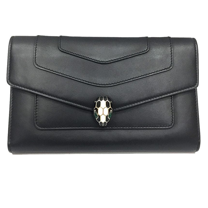 Bvlgari Bulgari Long Wallet Serpenti Black Aq11203