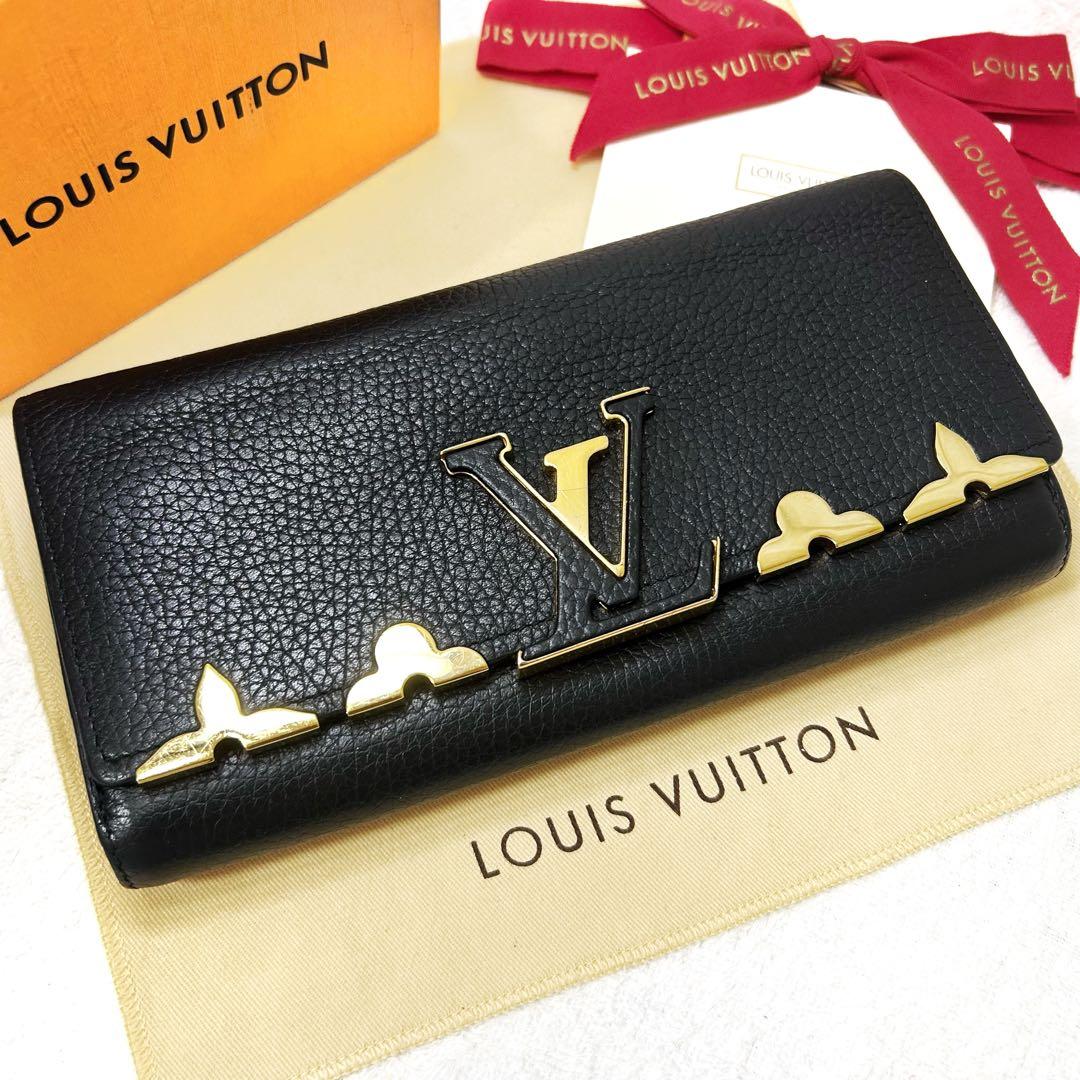 Louis Vuitton Portefeuille Capucines Flower Noir Black Long Wallet