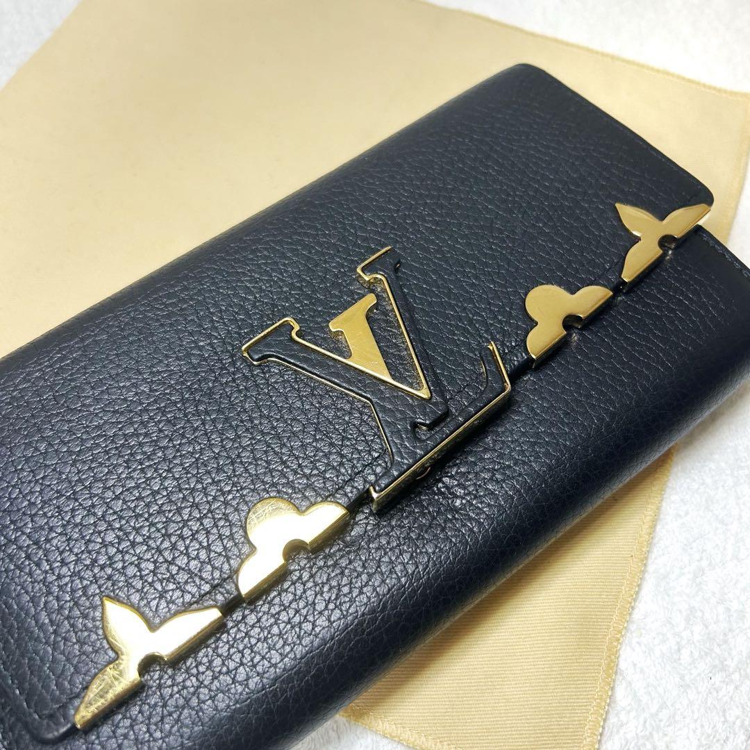 Louis Vuitton Portefeuille Capucines Flower Noir Black Long Wallet