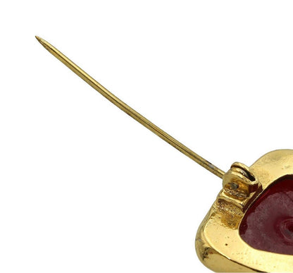 Chanel Gripoa And Faux Pearl Cross Brooch