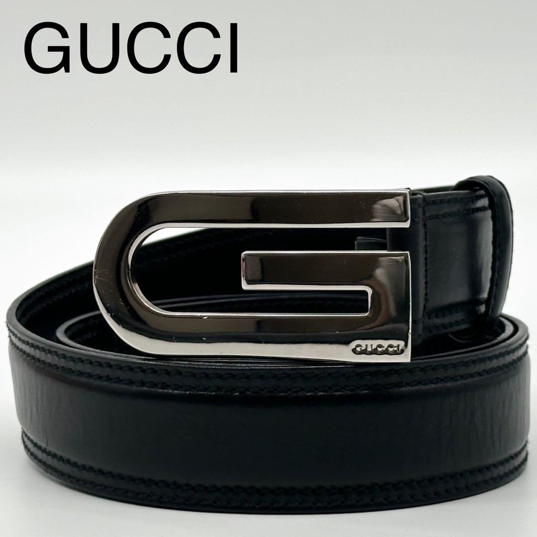 Gucci Era Leather Belt Black Vintage