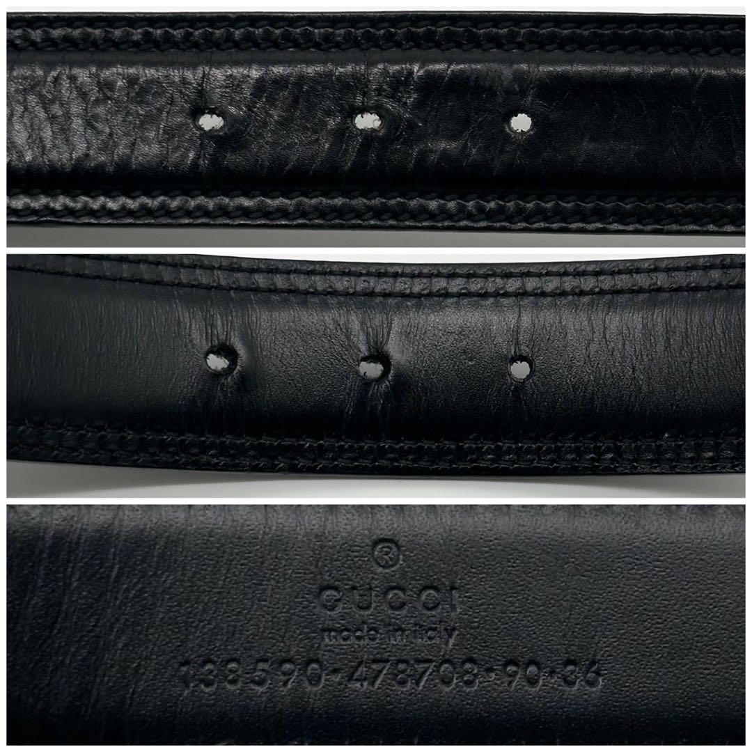 Gucci Era Leather Belt Black Vintage — view 7