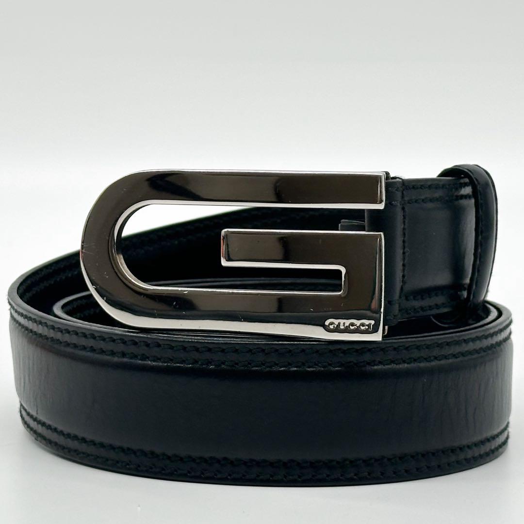 Gucci Era Leather Belt Black Vintage — view 8