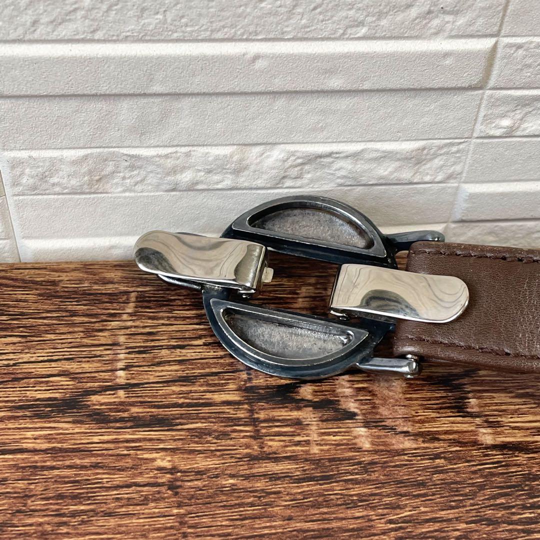 Chanel Leather Silver Buckle Belt Brown — view 9