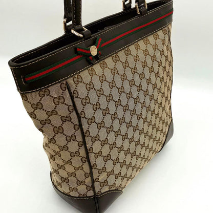Gucci Tote Bag Mayfair Sherry Line GG Canvas A4