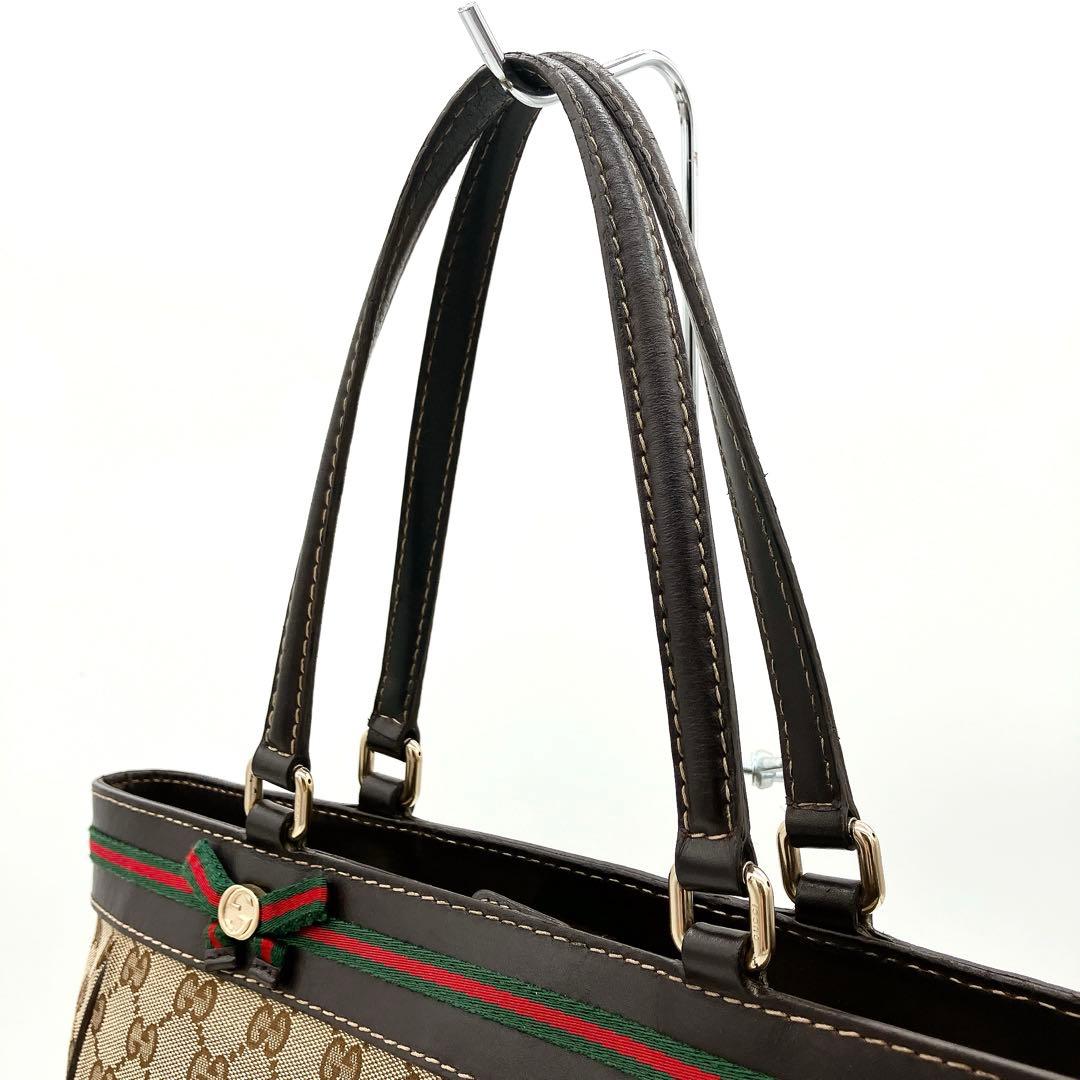 Gucci Tote Bag Mayfair Sherry Line GG Canvas A4