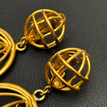 Chanel CC Logo Earrings Birdcage Vintage Classic