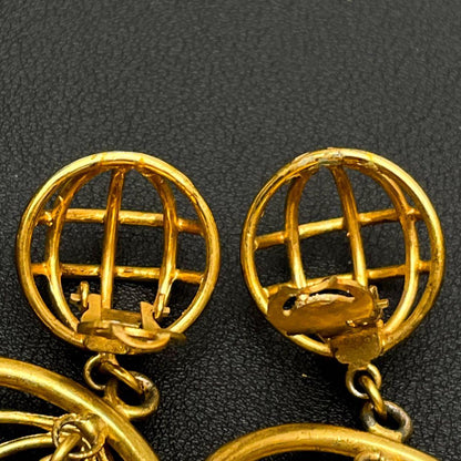 Chanel CC Logo Earrings Birdcage Vintage Classic