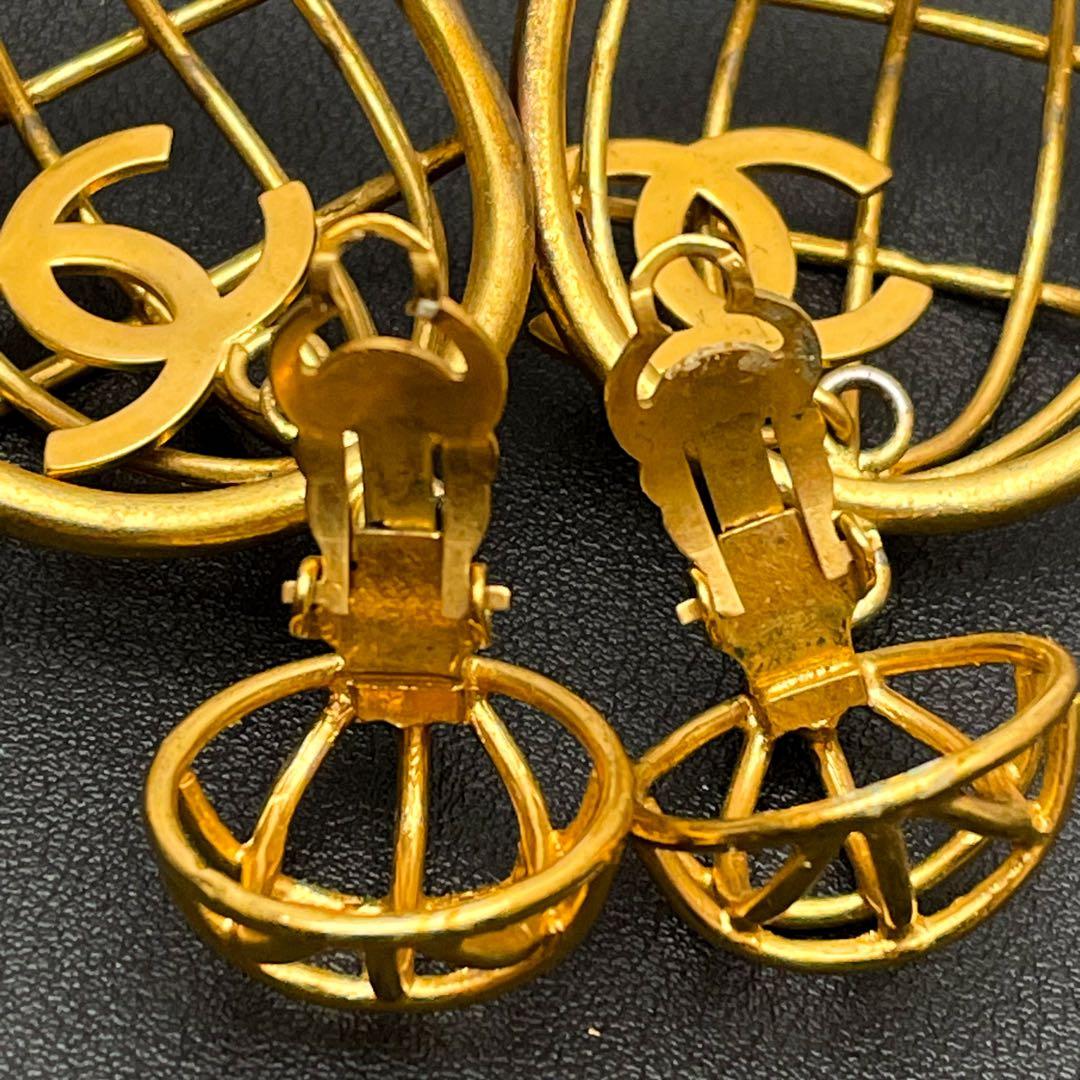 Chanel CC Logo Earrings Birdcage Vintage Classic