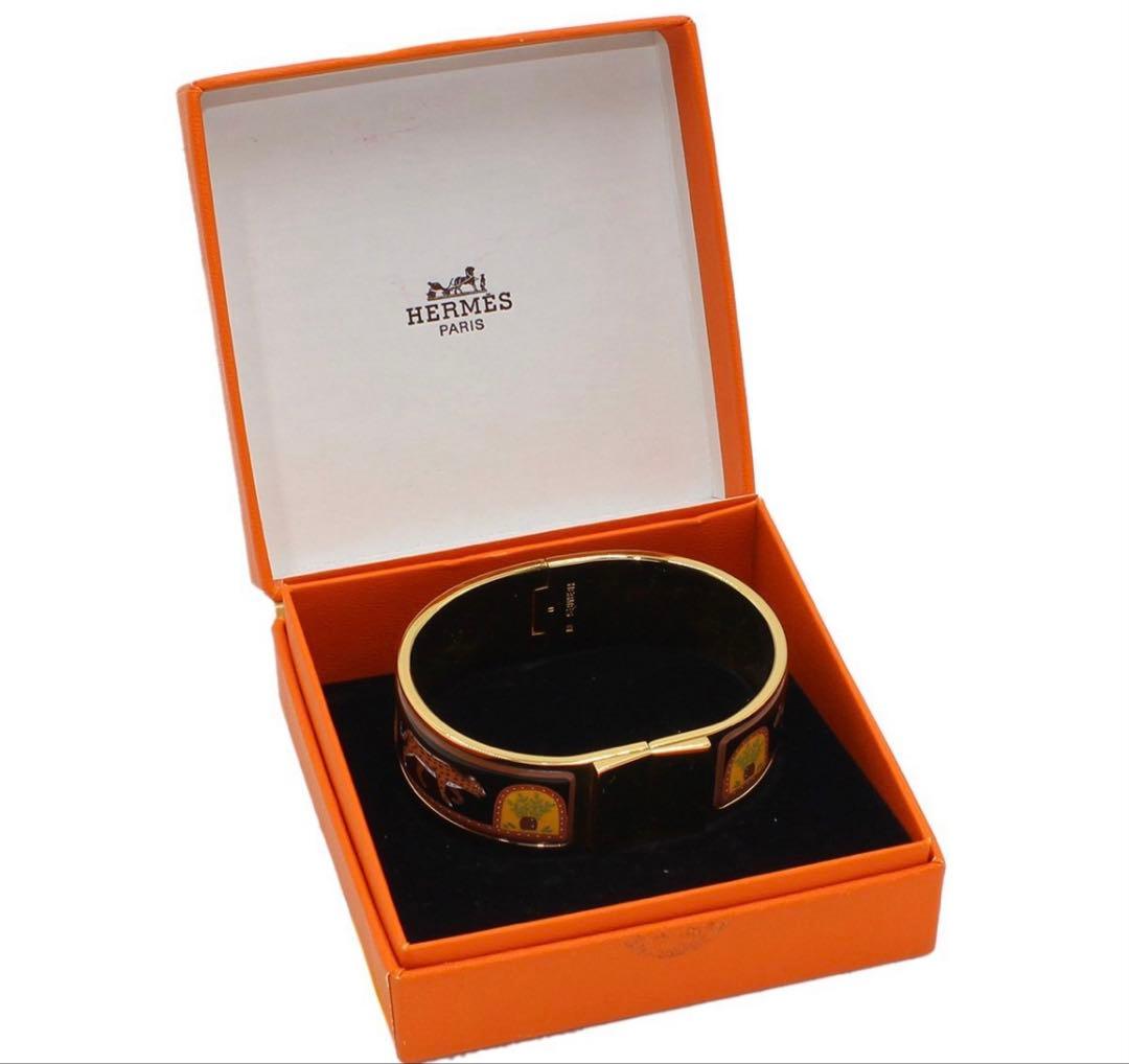Hermes Enamel Location Bangle Bracelet — view 3