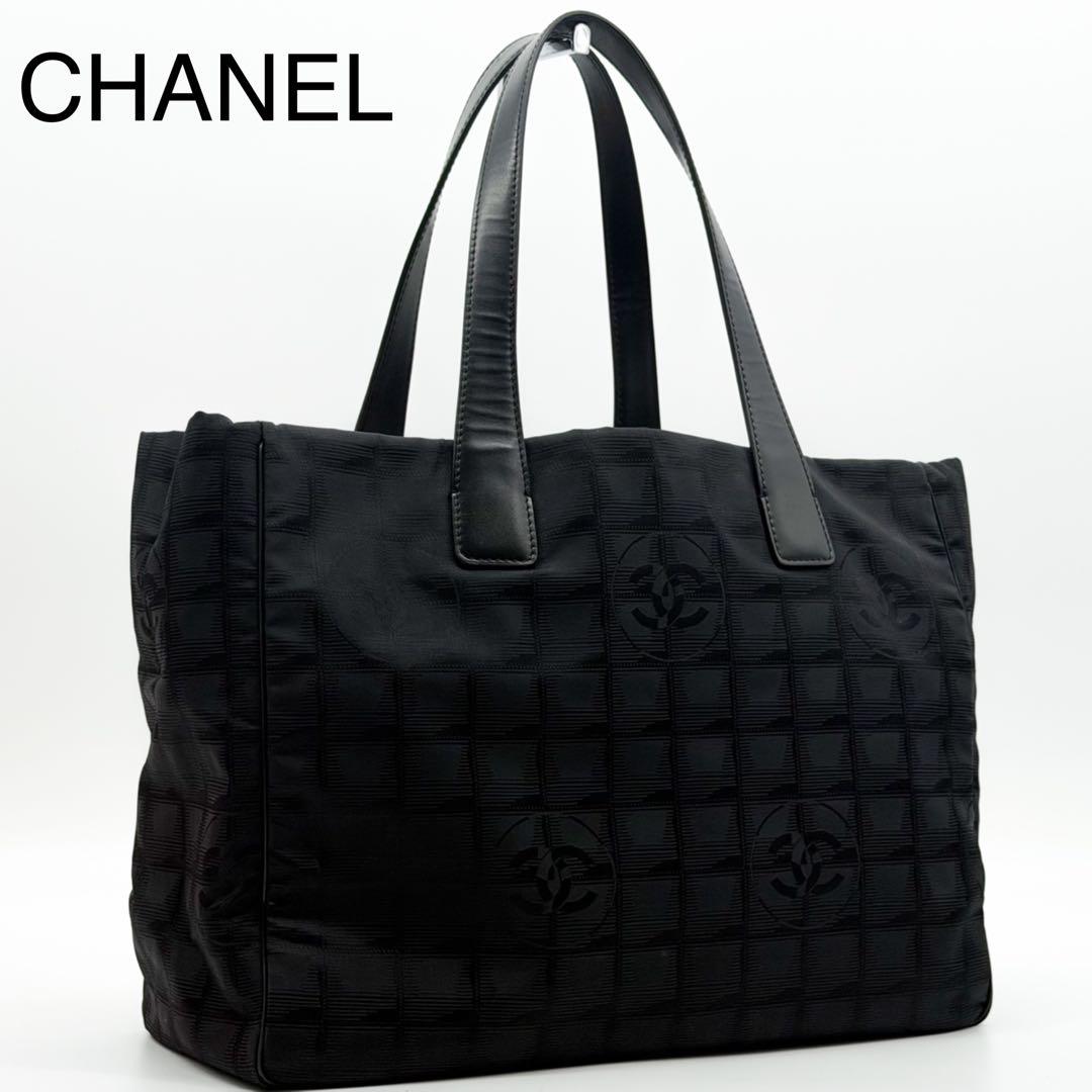 Chanel New Travel Line MM Tote Bag Nylon CC Logo
