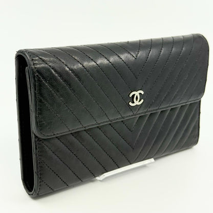 Chanel Wallet Stitch Wallet Silver