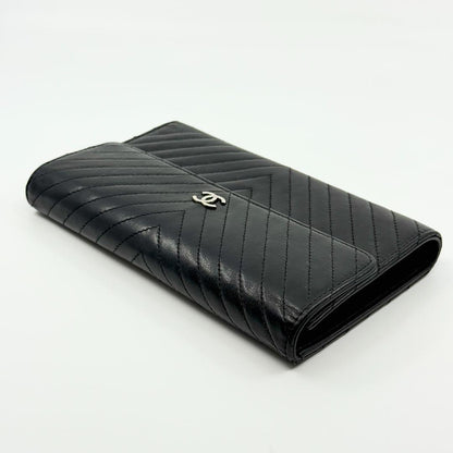 Chanel Wallet Stitch Wallet Silver
