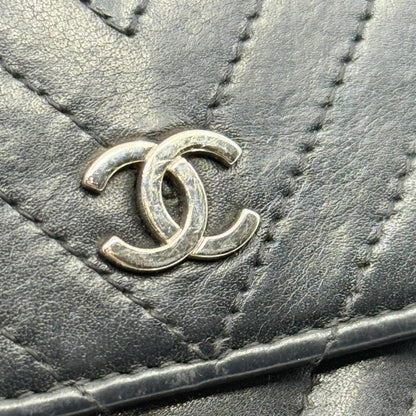Chanel Wallet Stitch Wallet Silver