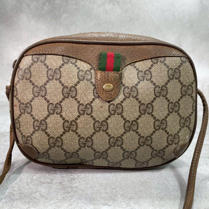 Gucci GG Sherry Line Shoulder Bag Brown Leather — view 2
