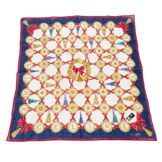 Celine Handkerchief Cotton Navy Red White Small Fashionable Ladies Women Celine