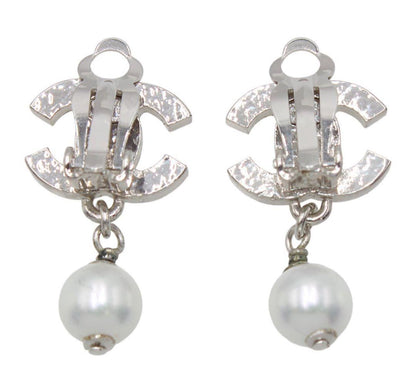 Chanel Coco Mark Faux Pearl Swing Earrings