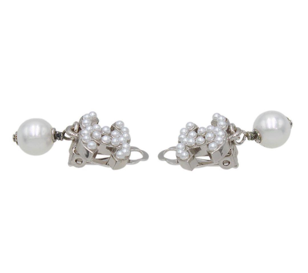 Chanel Coco Mark Faux Pearl Swing Earrings