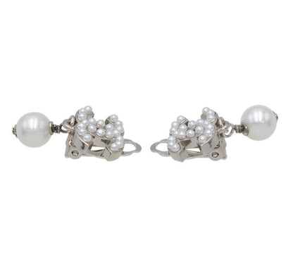 Chanel Coco Mark Faux Pearl Swing Earrings