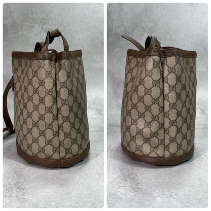 Gucci GG Shoulder Bag Brown Beige Leather Logo — view 7