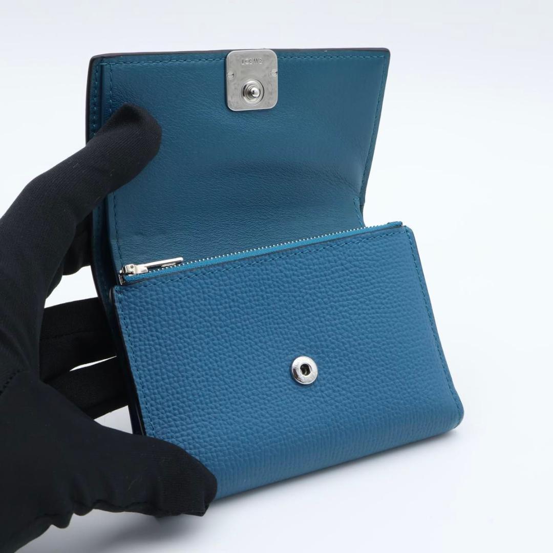 Loewe Tri Foldwallet Anagram Blue Wallet — view 2