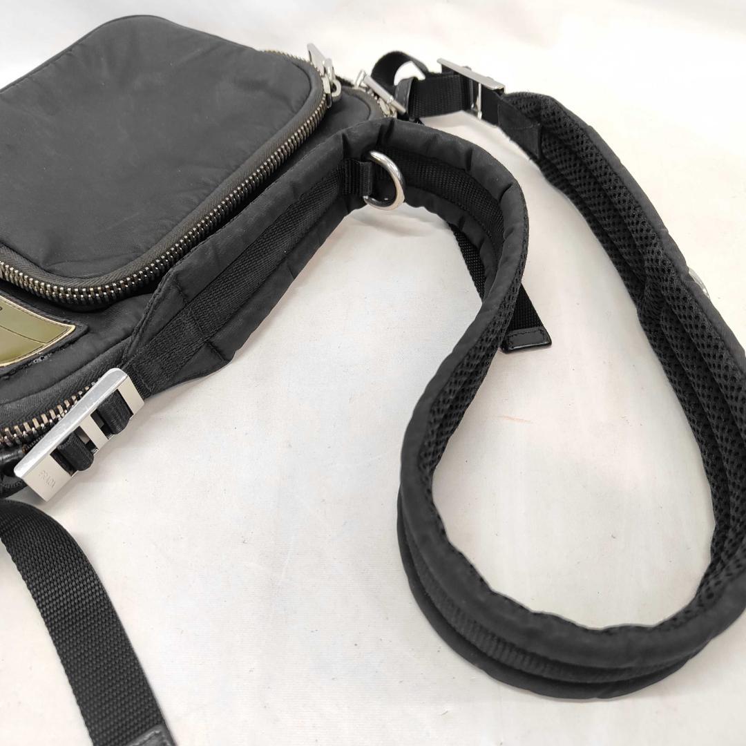 Prada Rubber Logo Shoulder Bag Nylon Messenger — view 5