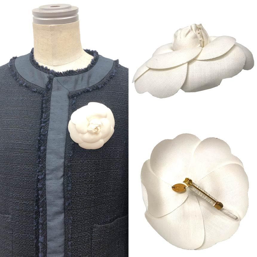 Chanel Camellia Corsage White Flower Aq12237