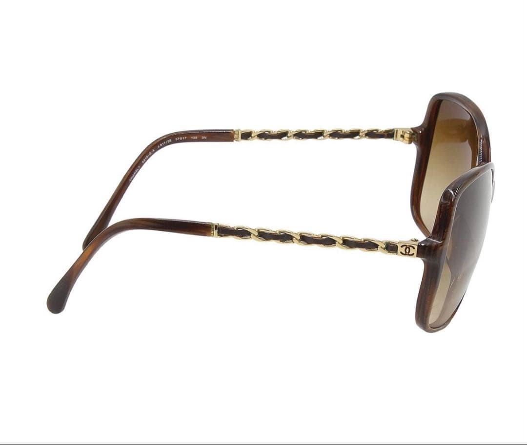 Chanel Leather Chain Frame Sunglasses Eyewear — view 5