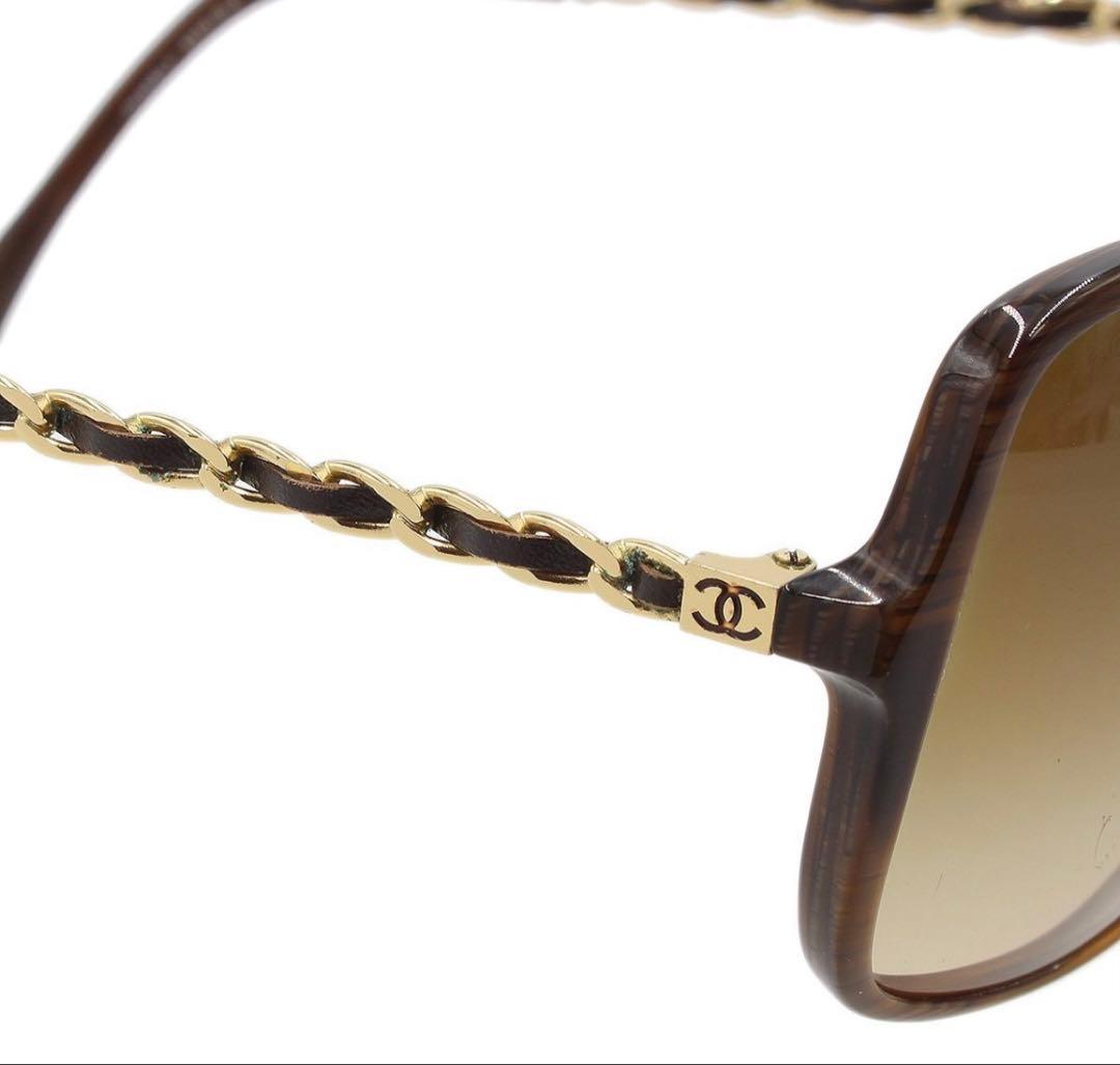 Chanel Leather Chain Frame Sunglasses Eyewear — view 7