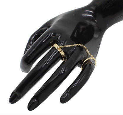 Hermes 57 18K Yellow Gold Kelly TPM Double Ring — view 2